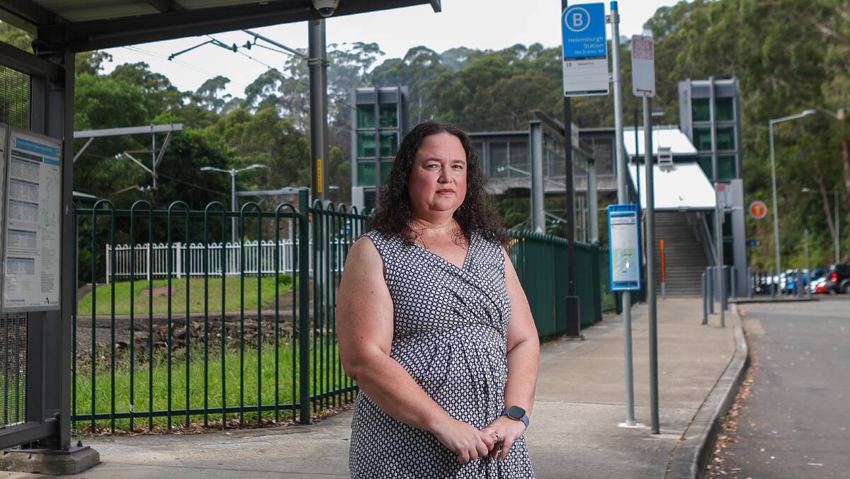 Danielle Beazley, a concerned parent of a Bulli High School student, at Helensburgh Station. Picture by Adam McLean