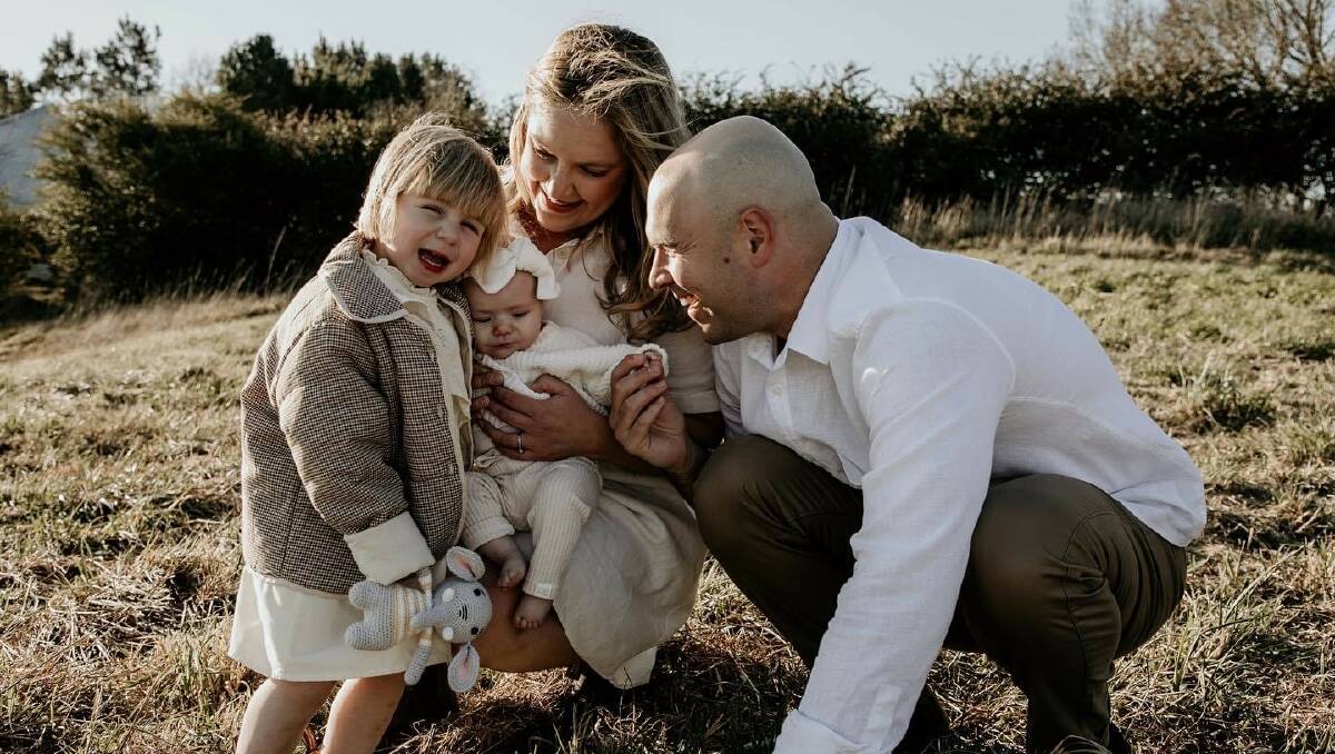 Bridget Munro with her husband Adrian Arciuli and their daughters Gracie, 3, and Margot, seven months. Picture supplied