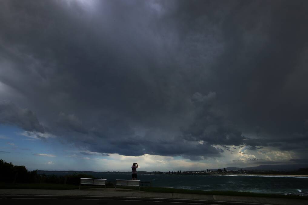 The storm approaches Barrack Point. Picture: Sylvia Liber