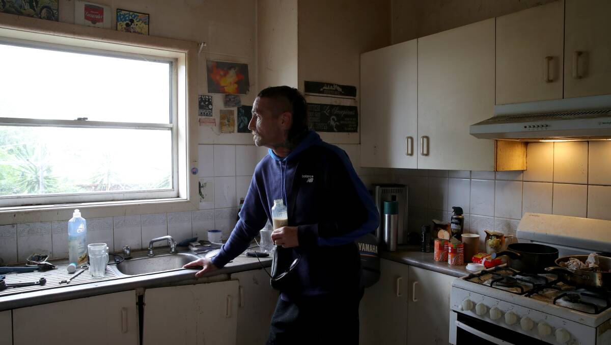 Cliff Road resident Barry Harrison says he has long had rats finding their way into his unit. Picture by Sylvia Liber.