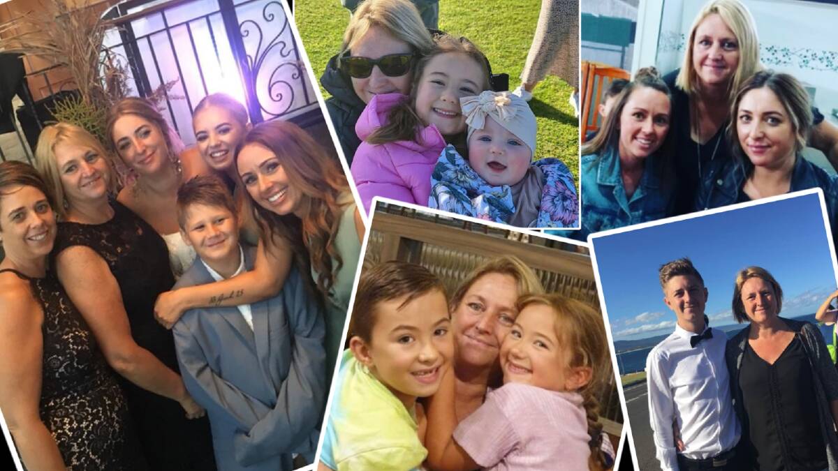 Liz Smits pictured with, clockwise from left, sister Ronelle, daughter Kellie, niece Tayhla, nephew Nate and daughter Casey; grandchildren Reevie and Rylee; daughters Casey and Kellie; nephew Ethan; and grandchildren Rennan and Reevie. Pictures supplied.