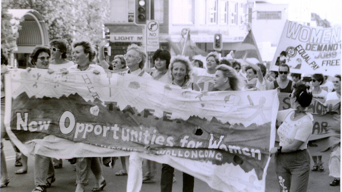 The International Women's Day march in Wollongong in 1979. Picture supplied