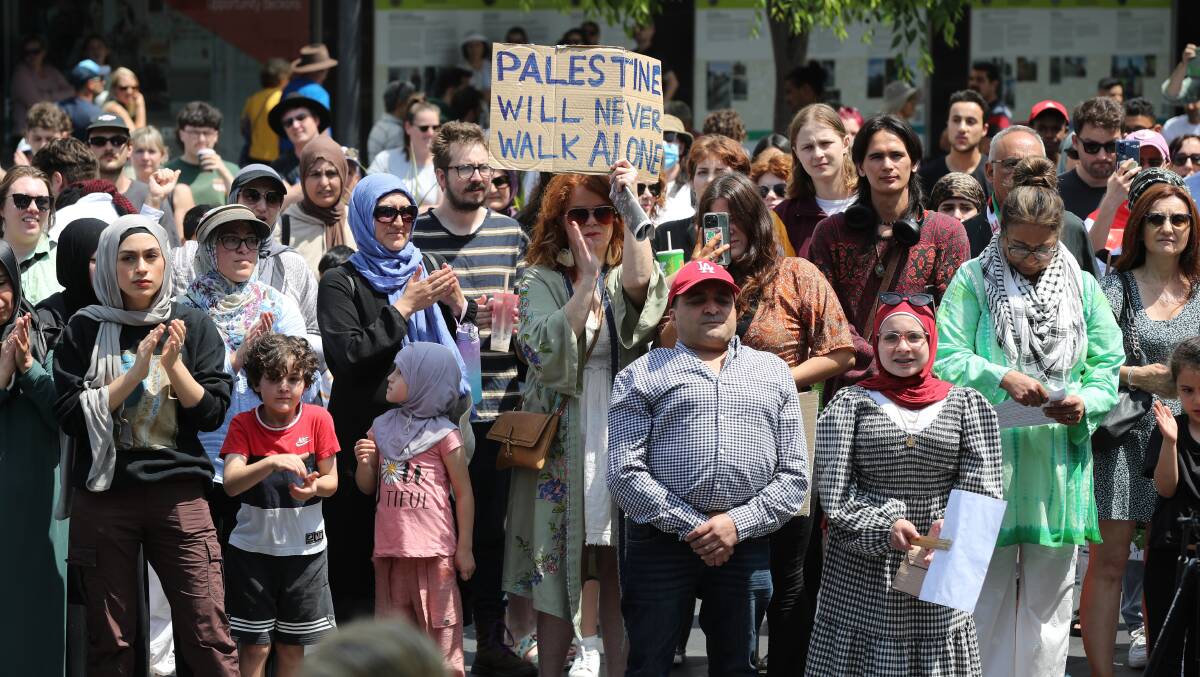 Part of the crowd at the rally in support of Palestine on October 21, 2023. Picture by Robert Peet