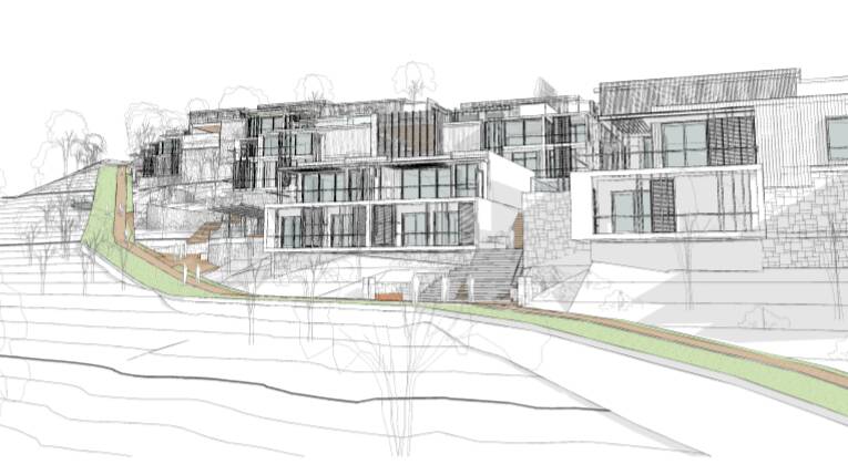 A rendering of the proposed development, as included in the amended plans.
