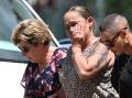 Gabby McLennan's mother Samantha Trimarchi wipes away tears after the sentencing. Picture by AAP