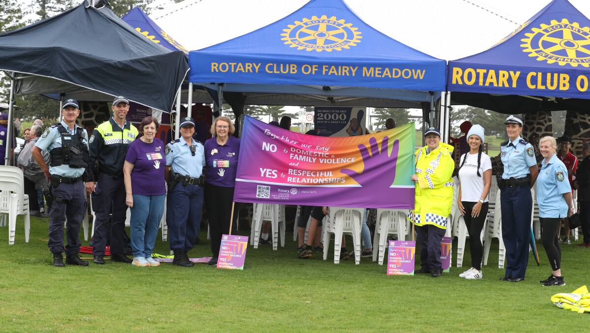 Rotary members, police and speakers at the event. Picture by Robert Peet