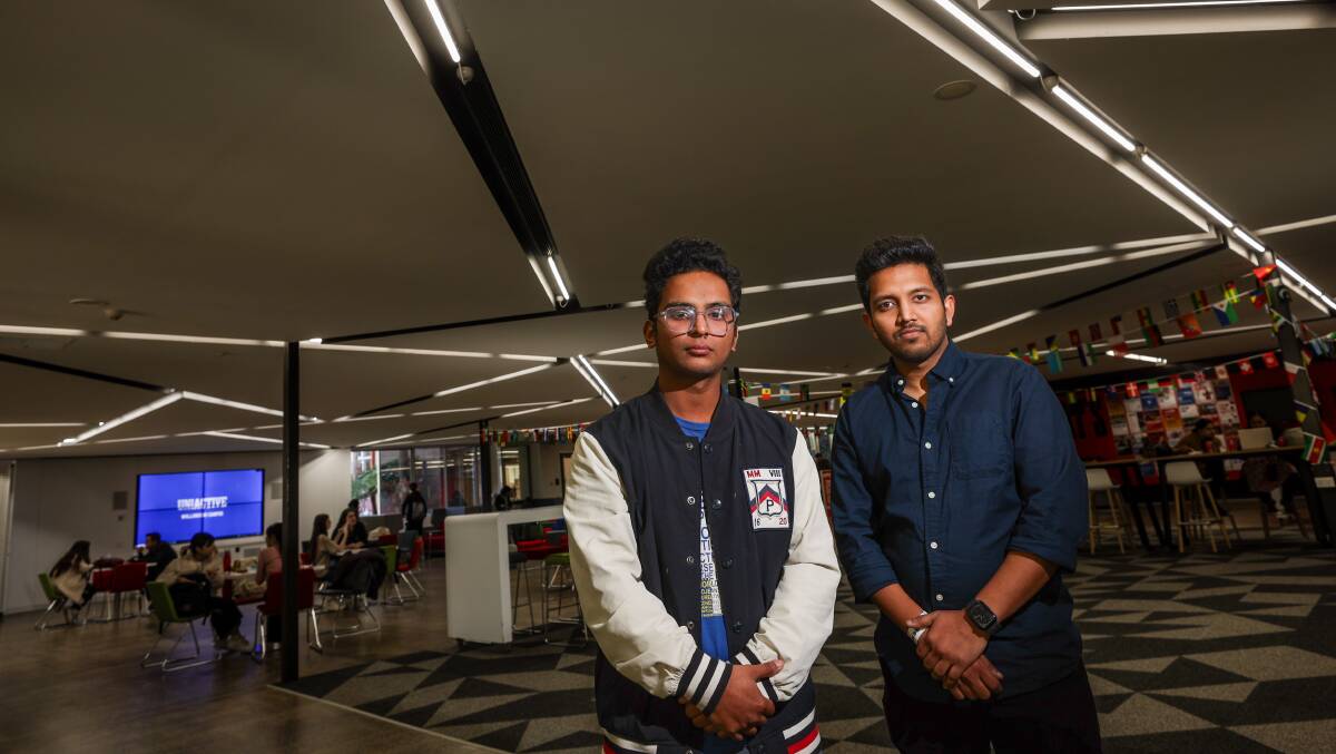 Indian Students Association members Abel Simon and Hardik Jindal, pictured at the University of Wollongong. Picture by Adam McLean
