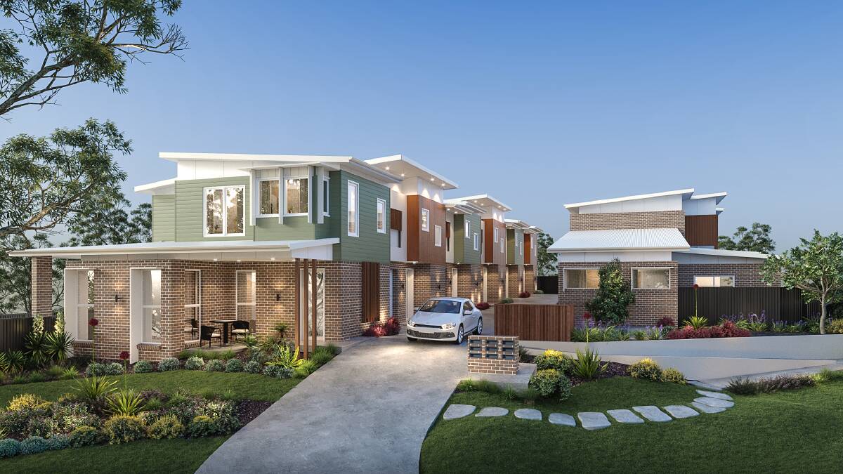 An artist's impression of the predominantly two-bedroom homes being built in Dapto by the Housing Trust.