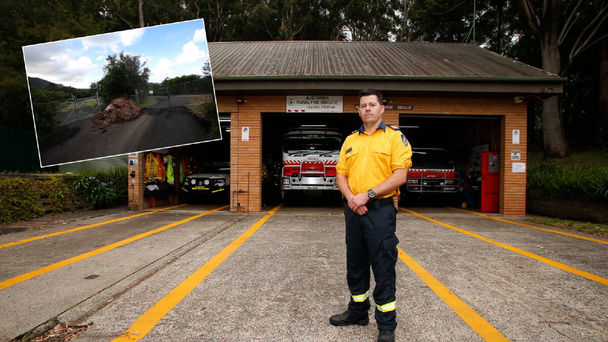 Austinmer RFS captain Gareth Fleming says a meeting with Emergency Services Minister Steph Cooke about the proposed site for a new station went well. Pictures: Sylvia Liber, Anna Warr