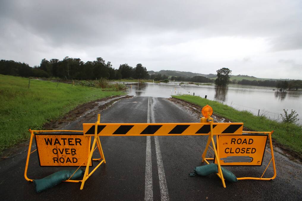 Flooded Swamp Road at Jamberoo. Picture: Sylvia Liber