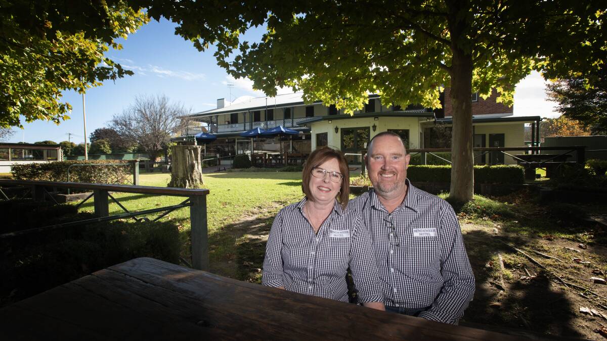 SNAPPED UP: Leanne and Mark Summers purchased the Bendeemer Hotel in February to revamp it. Photo: Peter Hardin 150421PHC028