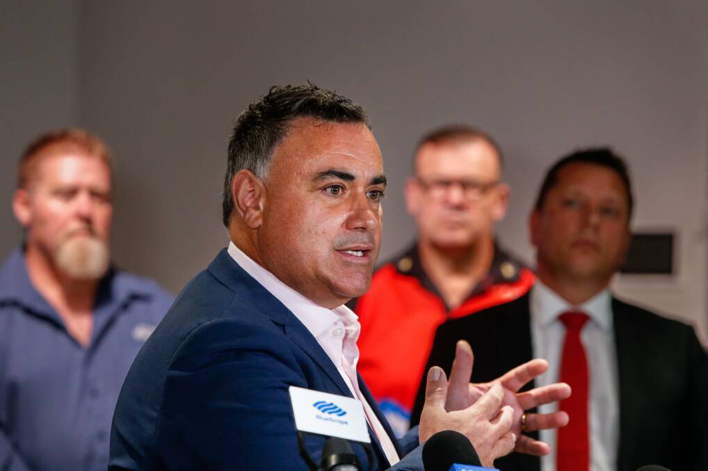 Deputy Premier John Barilaro held a roundtable discussion in Wollongong on Monday on the implications of the rejection of the Dendrobium Mine expansion proposal. Picture: Anna Warr