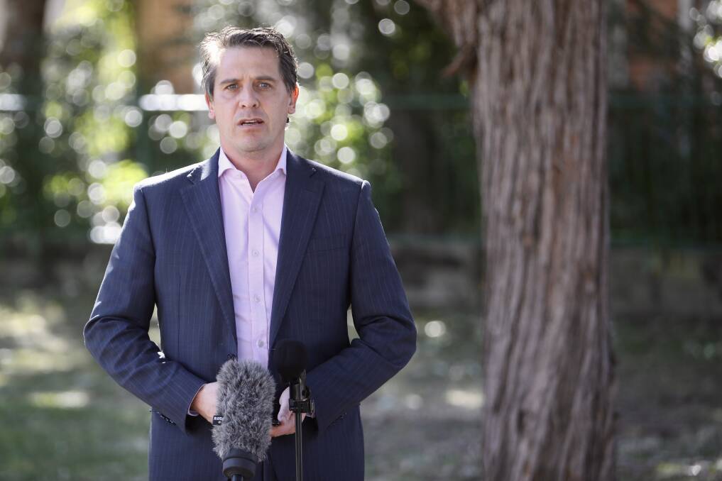 Keira MP Ryan Park addressed the media in Tarrawanna on Saturday afternoon, after a record number of COVID cases in NSW. Picture: Adam McLean