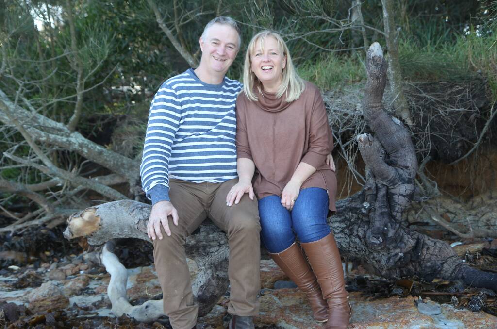 Alternative option: Firefighter Matthew Grootenboer, pictured with his wife Nadine, was able to have in-home chemotherapy after surgery for testicular cancer earlier this year. Picture: Supplied