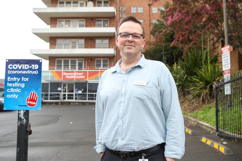 The district's public health director Curtis Gregory at the COVID-19 Assessment Clinic at Wollongong Hospital.