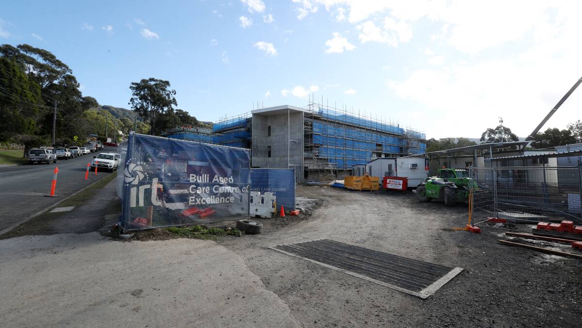 On track: The $50 million Bulli Hospital Aged Care Centre of Excellence is taking shape, and still on track for completion by the end of the year. Picture: Robert Peet