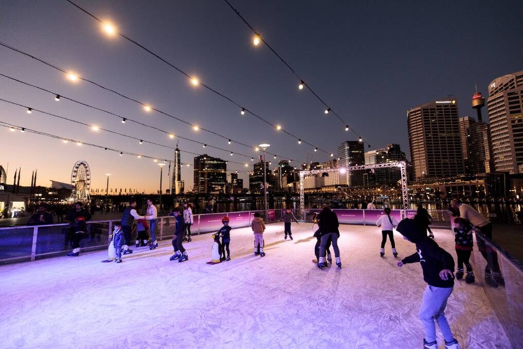 Darling Harbour's Winter Festival, which includes a harbourside ice risk, runs until June 20 as part of Sydney Solstice. Picture: Supplied