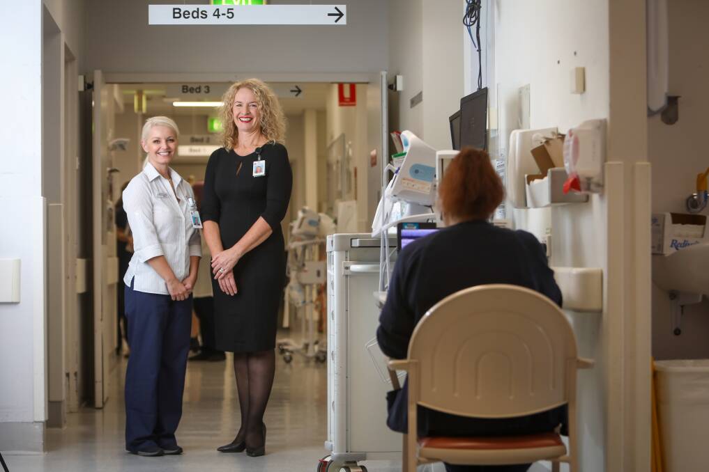 Nurse unit manager Svetlana Bosevski with Wollongong Hospital General Manager Nicole Sheppard in the A5 ward, which is now back to caring for surgical patients. Picture: Adam McLean