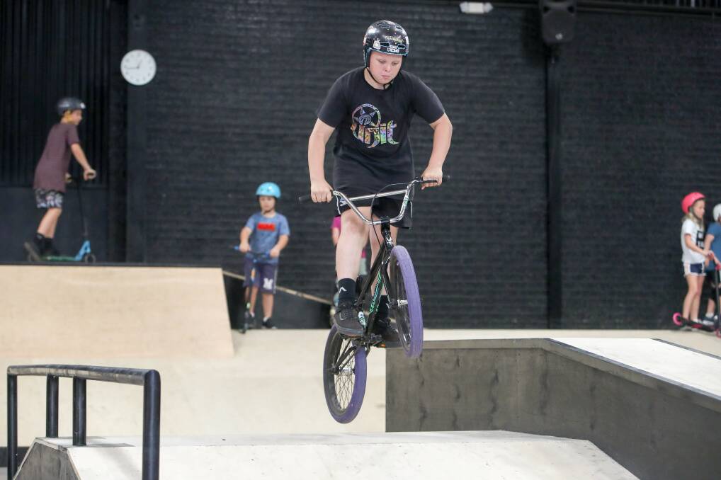 Bryson McDonald says the new indoor skate park offers a lot of variety. Picture: Adam McLean