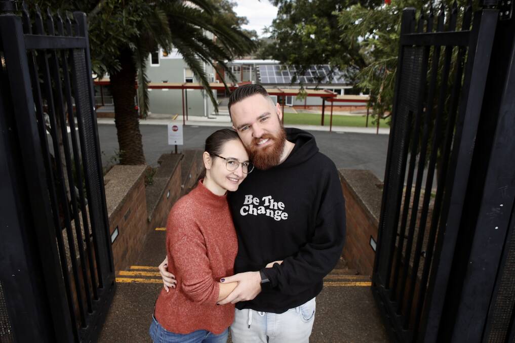Wedding bells: Wollongong couple Mary Dijkmans-Hadley and Kyle Jackson will wed next weekend, and they've only recently realised that the day they first met was captured in a photo. Picture: Adam McLean