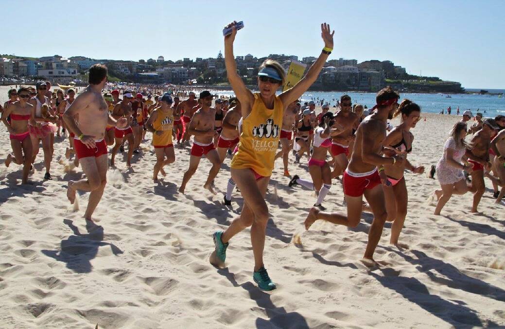 Mrs Szulerowski (centre) took part in the Cupid's Undie Run at Bondi Beach in February, and in 2017 organisers are taking the event to 14 cities across Australia.