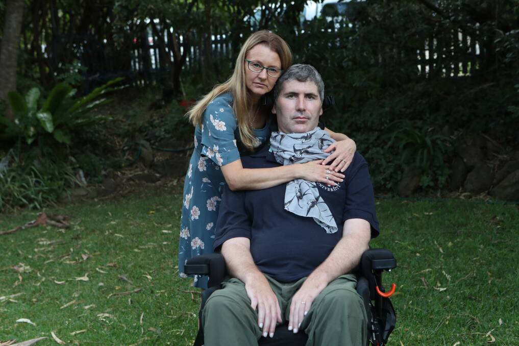 Professor Justin Yerbury and his wife Rachel are shocked that Royal Caribbean would not allow Prof Yerbury aboard the seven-night cruise due to his condition. Picture: Sylvia Liber