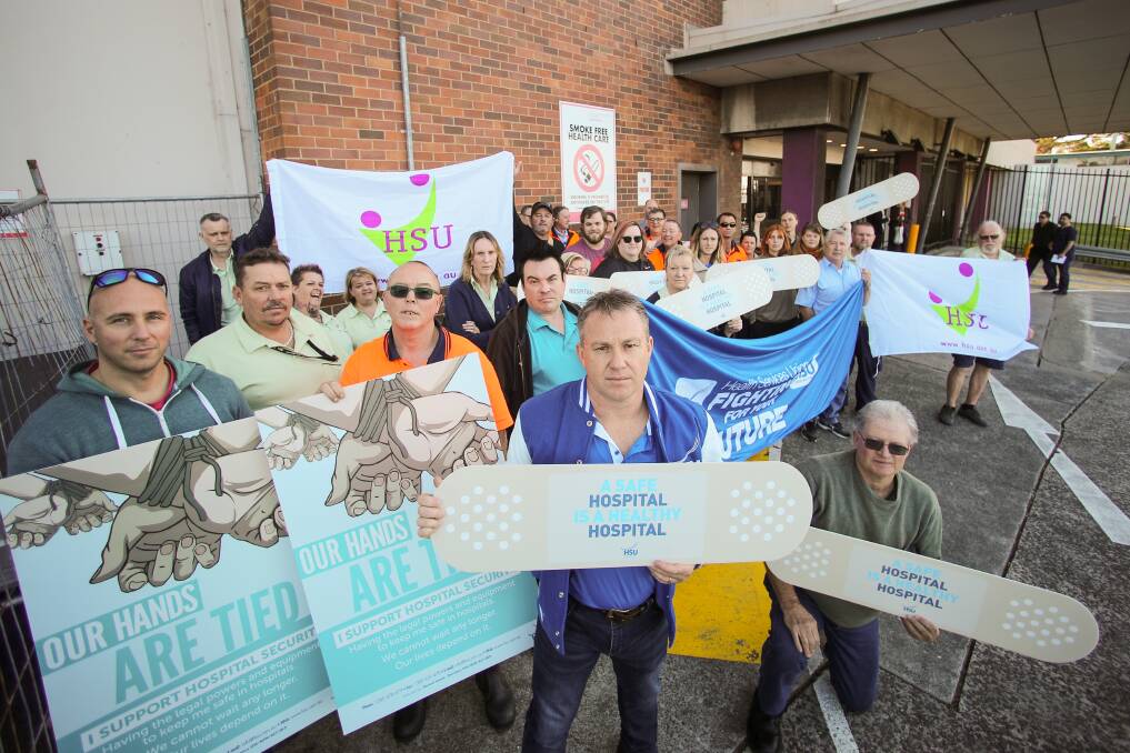 Strike action: In August 2019, Wollongong Hospital HSU members took part in a statewide stoppage due to concerns over safety and security. Picture: Adam McLean