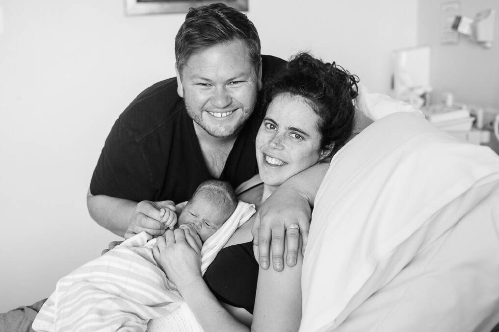 Safe Arrival: Catherine and James Day with their newborn Jacob. Picture: Life Stories Photography