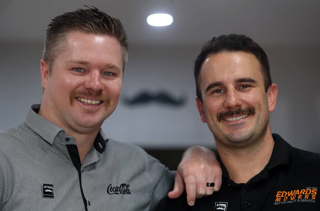 Worthy cause: Greg Heapy and friend Joey Edwards led a Movember team to raise funds, and awareness of men's health issues including suicide. Picture: Robert Peet