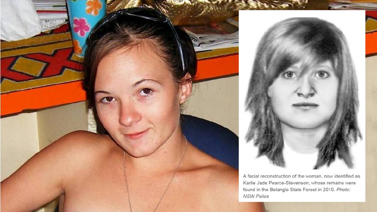 Facing facts: Dr Hayes' facial reconstruction (inset) of 'Angel' whose skeletal remains were found in 2010; she was identifed as Karlie Jade Pearce-Stevenson in 2015.