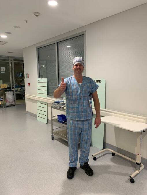 ICU nurse David Ince rocks a matching set. Picture: Supplied