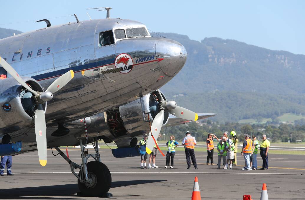 Training day: The simulated emergency exercise played out at Illawarra Regional Airport. Pictures: Robert Peet