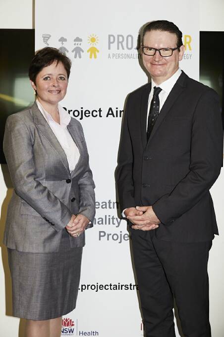 Professor Brin Grenyer with Mental Health Minister Tanya Davies.