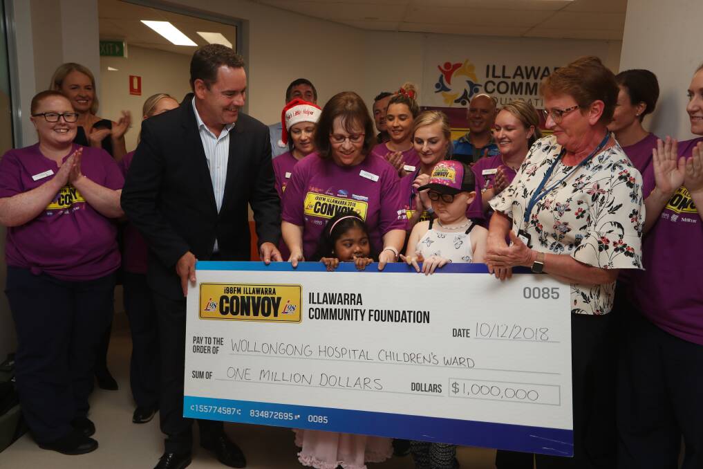 The Illawarra Community Foundation, the charity which distributes Convoy funds,  handed over a $1 million donation to the kids' ward project last December.