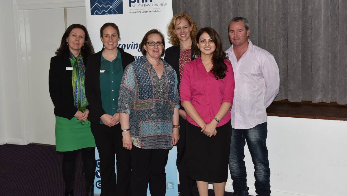At the forum - NSW Cancer Institute's Tara Bower and Catherine Johnson, Coordinare regional director Linda Livingstone, Melissa Boyle and Boshra Hemmati from BreastScreen NSW, and cancer survivor Paul Zuiderwyk. Picture: Supplied
 