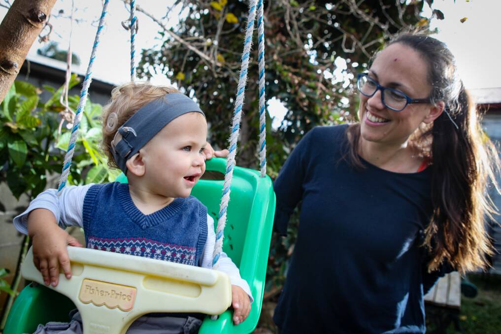Lake Illawarra mum Melindie Best with Daniel, 16 months, who has bilateral hearing loss and is getting support through The Shepherd Centre. Picture: Adam McLean