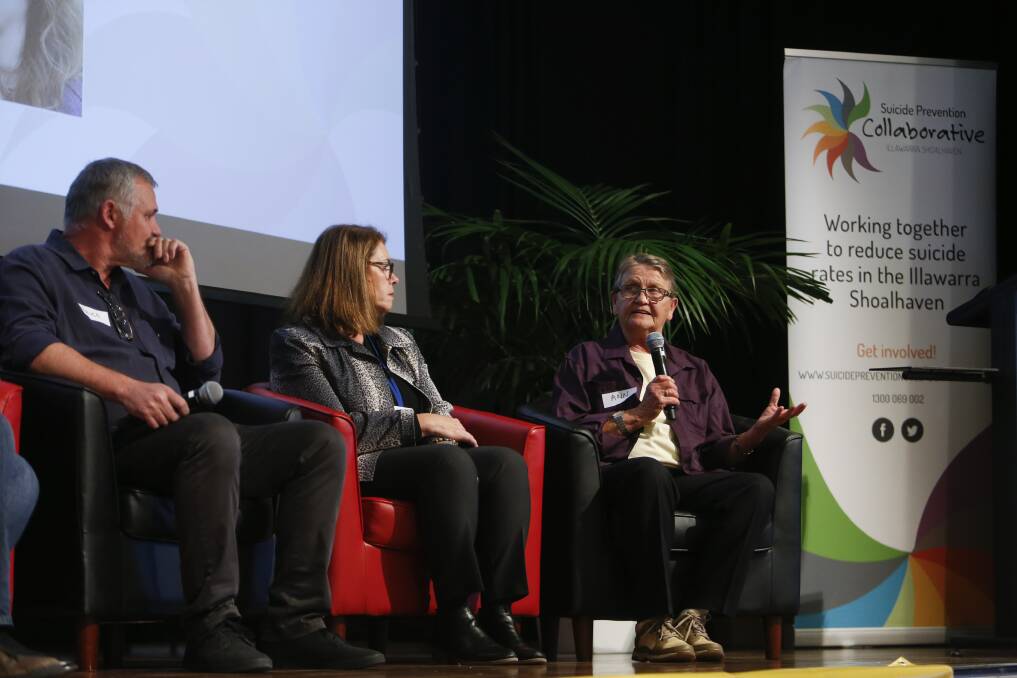 Panel discussion: Bruce McMillan, Julie Carter and Ann Frankham at the Kiama event. Picture: Anna Warr
