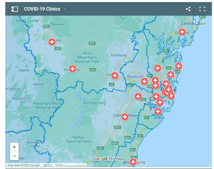 COVID-19 clinics. Source: NSW Health