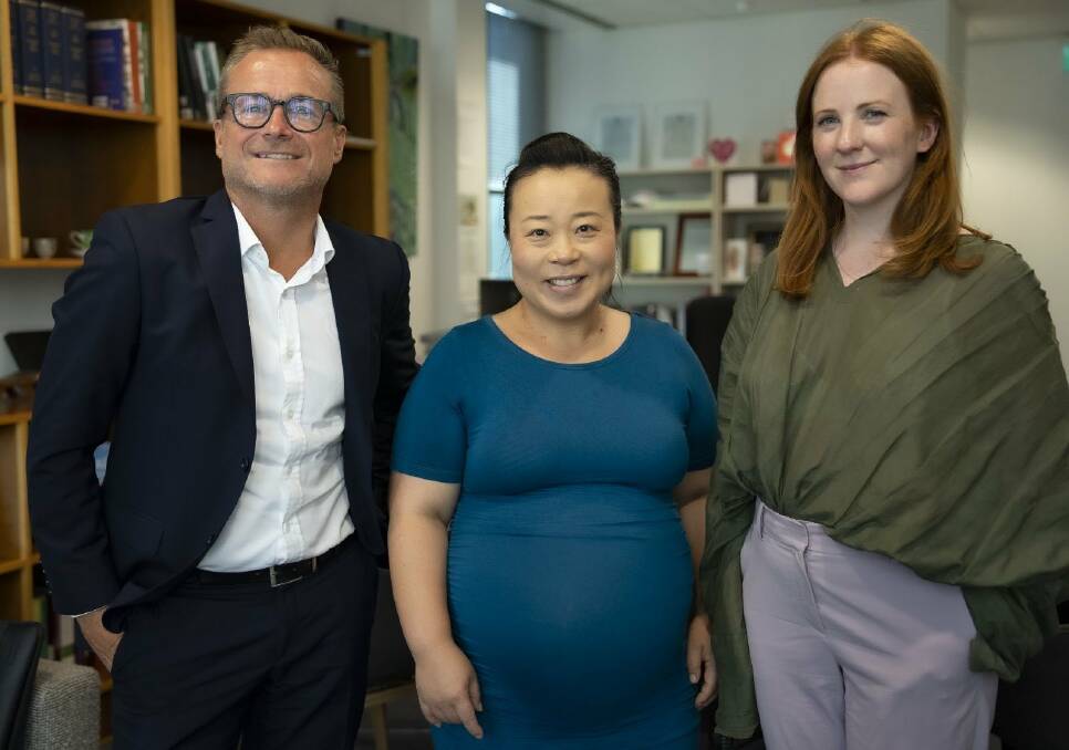 APL chief executive Danny Townsend, left, has been meeting ACT politicians including Liberals leader Elizabeth Lee, centre, and ACT Chief Minister Andrew Barr.