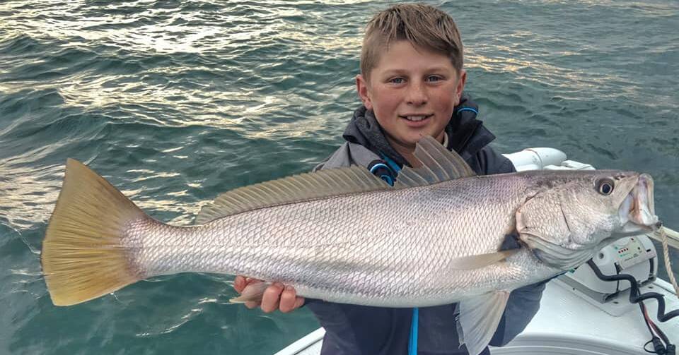Catch and release: Ryan Skeen with a beautiful mulloway that he released back into a southern estuary.
