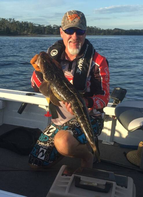 Chris Green from Flinders with an 80cm St Georges Basin flatty before release.