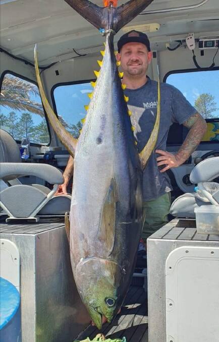 Jamie Parrish with his 68-kilogram yellowfin tuna from last weekend.