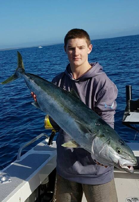 Kingsize: Josh Thomas with his 12 kilo king from down Kiama way. (Photos submitted for publication should be high res - at least 1MB) 