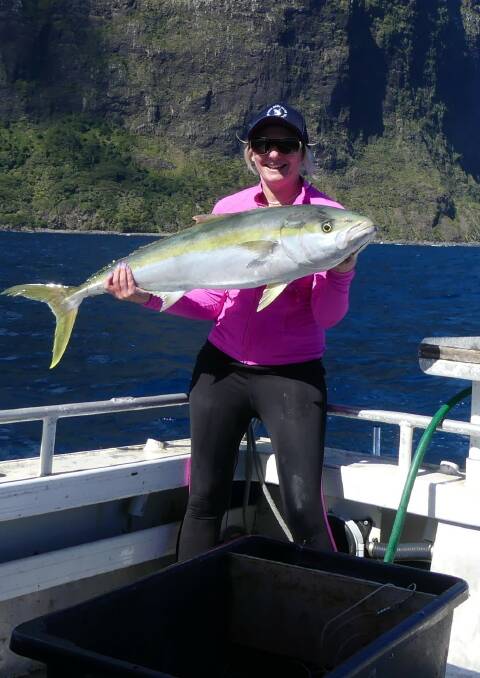Island beauty: Vanki Feher with her Lord Howe Island kingfish – a personal best. (Send your high res pictures to gazwade@bigpond.com)