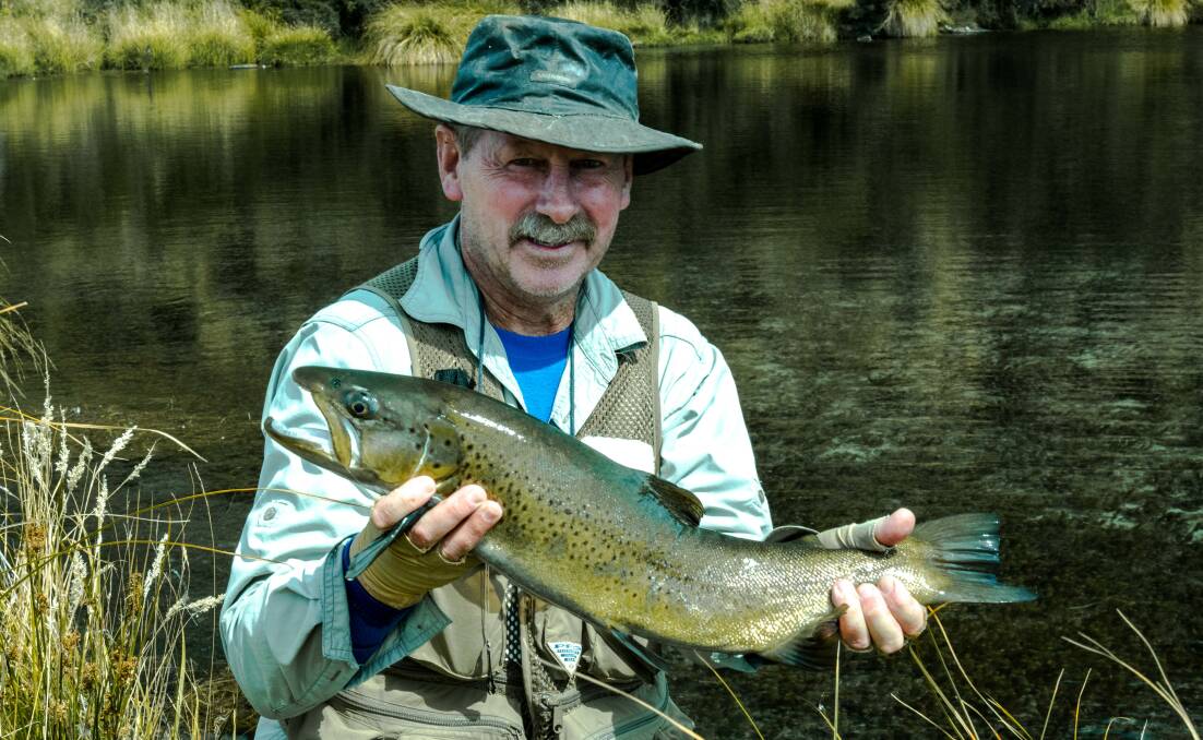 Kiwi sojourn: Allan Griffiths with an excellent brown trout from a recent New Zealand trip. Email your fishing photos to gazwade@bigpond.com. 