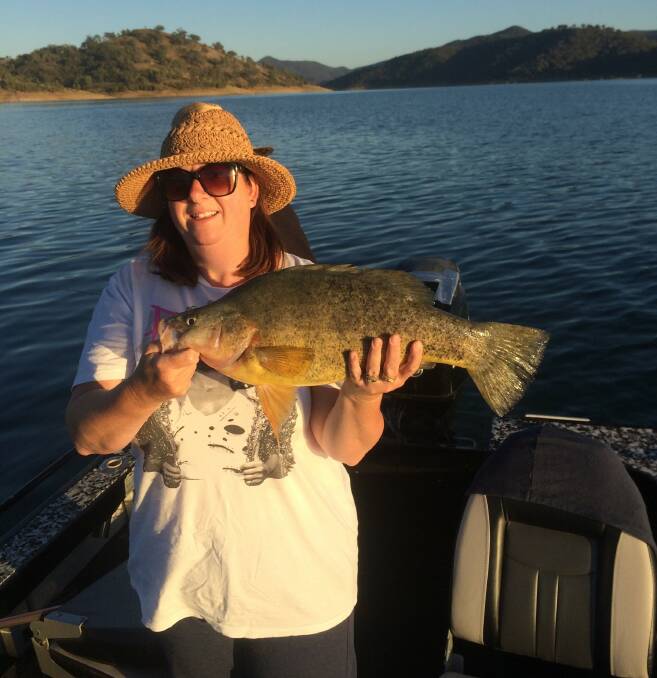 Golden girl: Melanie Evans from Oak Flats with a nice golden perch from Lake Windamere. (Email your fishing pics to gazwade@bigpond.com) 