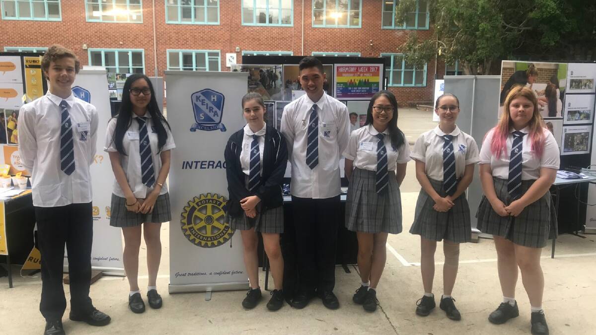 Leaders of the future: Keira High School Interact Club members (from left) Connor Bauer, Jessica Thai, Sara Crocamo, Newton Luu, Natalie Ng, Faith Irving and Emily Curtis.