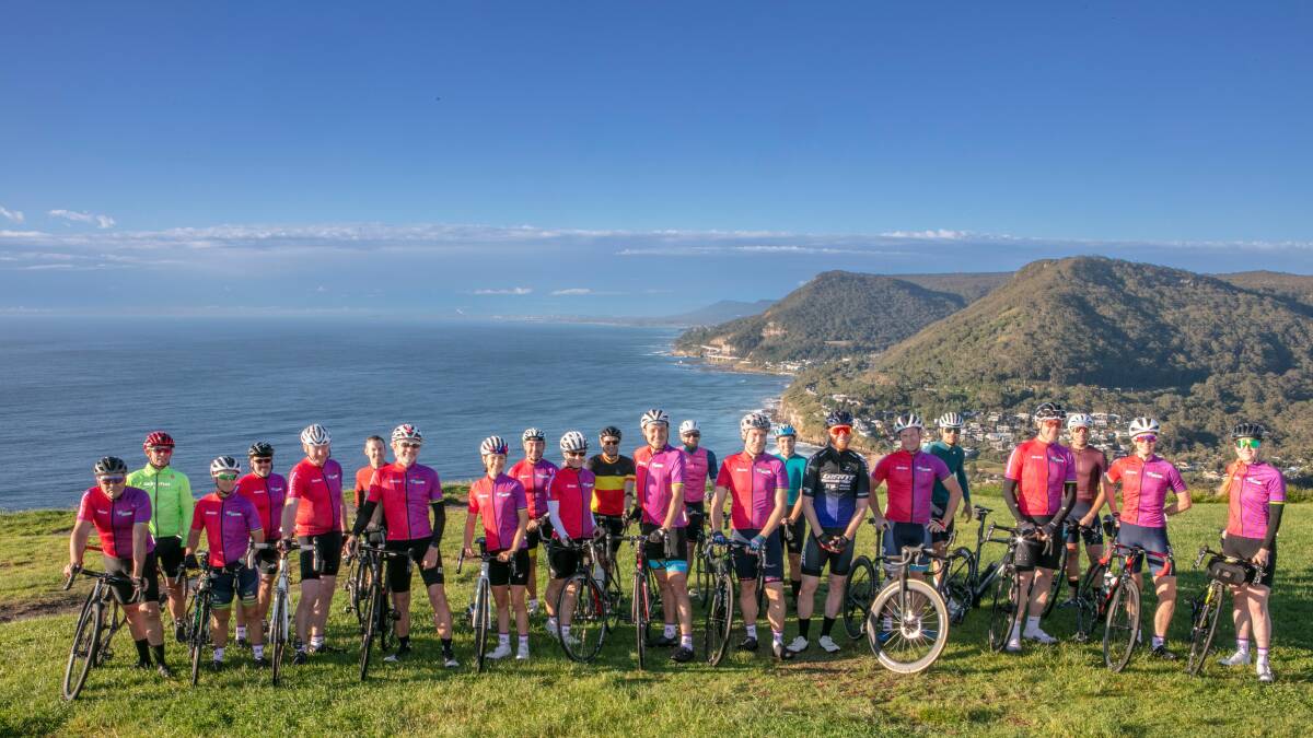 Countdown: The first ride of part of the Wollongong 2022 UCI Road World Championship Elite Road Race course last month. Picture: Mark Newsham