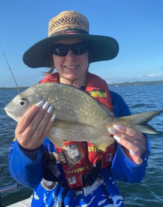 Kristy Bonner with a nice conditioned 40cm bream from the Basin.
