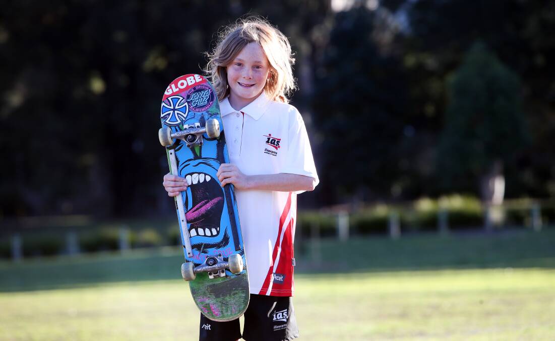 Young talent: Skateboarder and IAS scholarship holder Kieran Woolley counts his dad, Mark, among the biggest influences in his sporting career so far. 